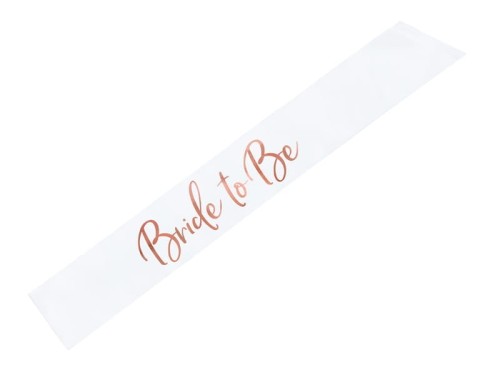Biala szarfa Bride to Be - 75 cm