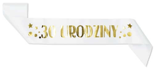 Szarfa na 30 urodziny - zloty nadruk