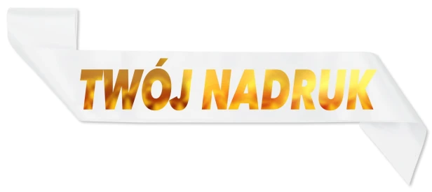 Personalizowana szarfa z wlasnym nadrukiem - w kolorze zlotym