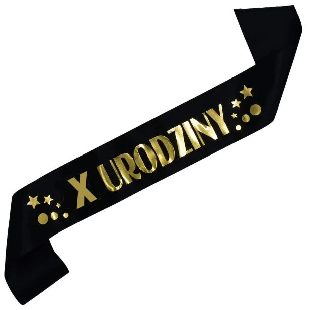 Szarfa czarna Dowolna cyfra i kolorem nadruku nadruku - czarna