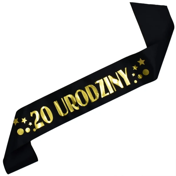 Szarfa czarna Dowolna cyfra i kolorem nadruku nadruku - czarna - detal nadruku