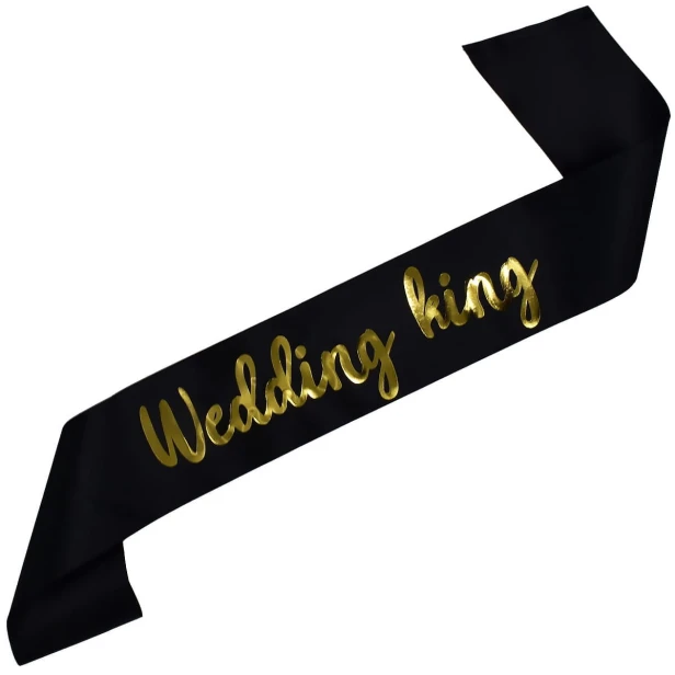 Szarfa czarna Wedding King