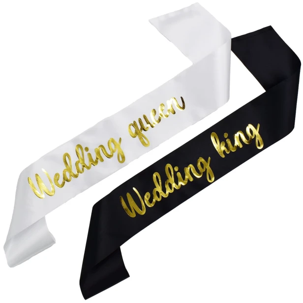 Szarfa slubna Zestaw szarf Wedding Queen i Wedding King