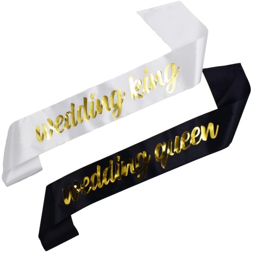 Szarfa slubna Zestaw szarf Wedding Queen i Wedding King
