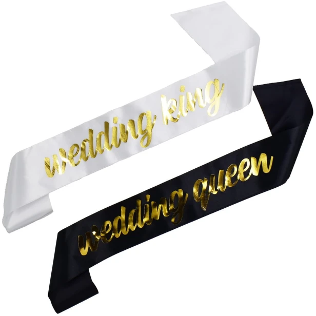 Szarfa slubna Zestaw szarf Wedding Queen i Wedding King