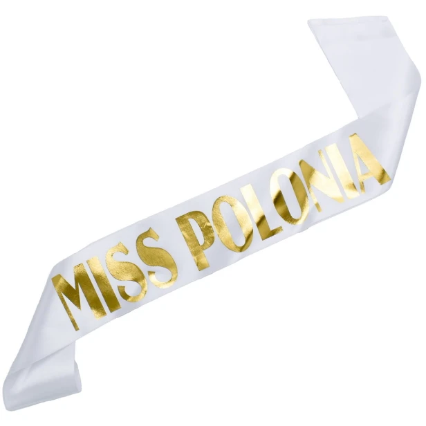 Szarfa biala Miss Polonia