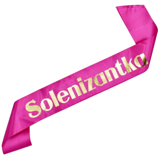 Szarfa ciemno rozowa Solenizantka