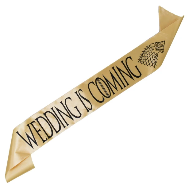 Szarfa zlota Wedding is Coming