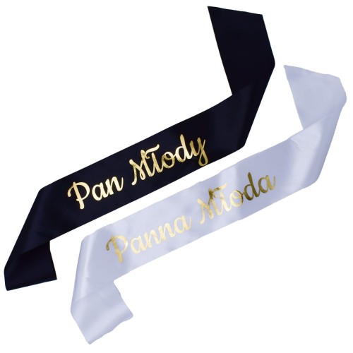 Szarfa na wieczor panienski Zestaw szarf Pan Mlody i Panna Mloda