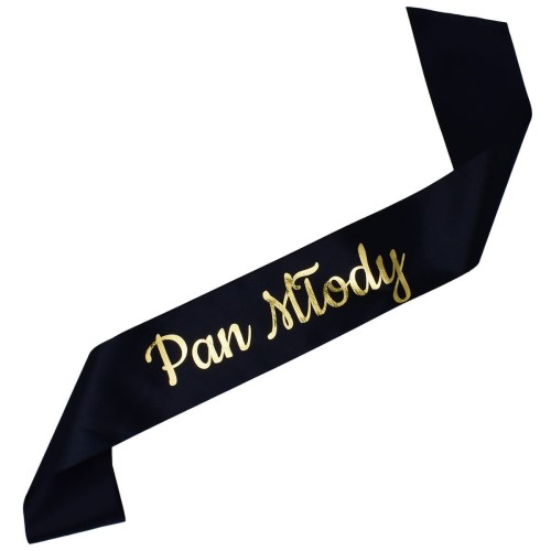 Szarfa czarna Pan Mlody