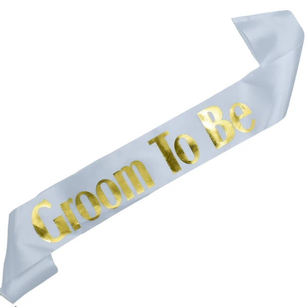 Szarfa biala Groom To Be
