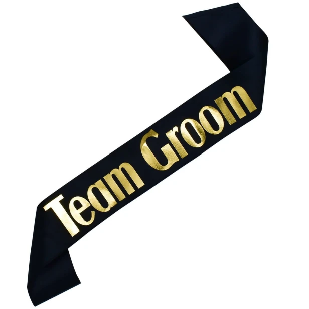 Szarfa czarna Team Groom