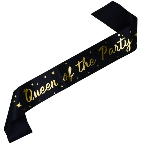 Szarfa czarna Queen of the Party