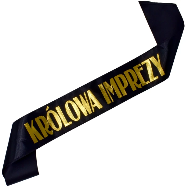 Szarfa czarna Krolowa Imprezy