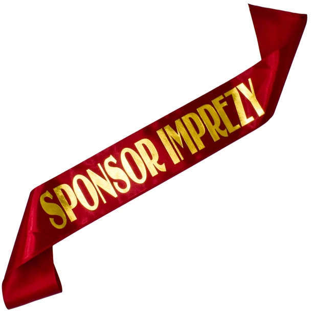 Szarfa czerwona Sponsor Imprezy - zloty nadruk